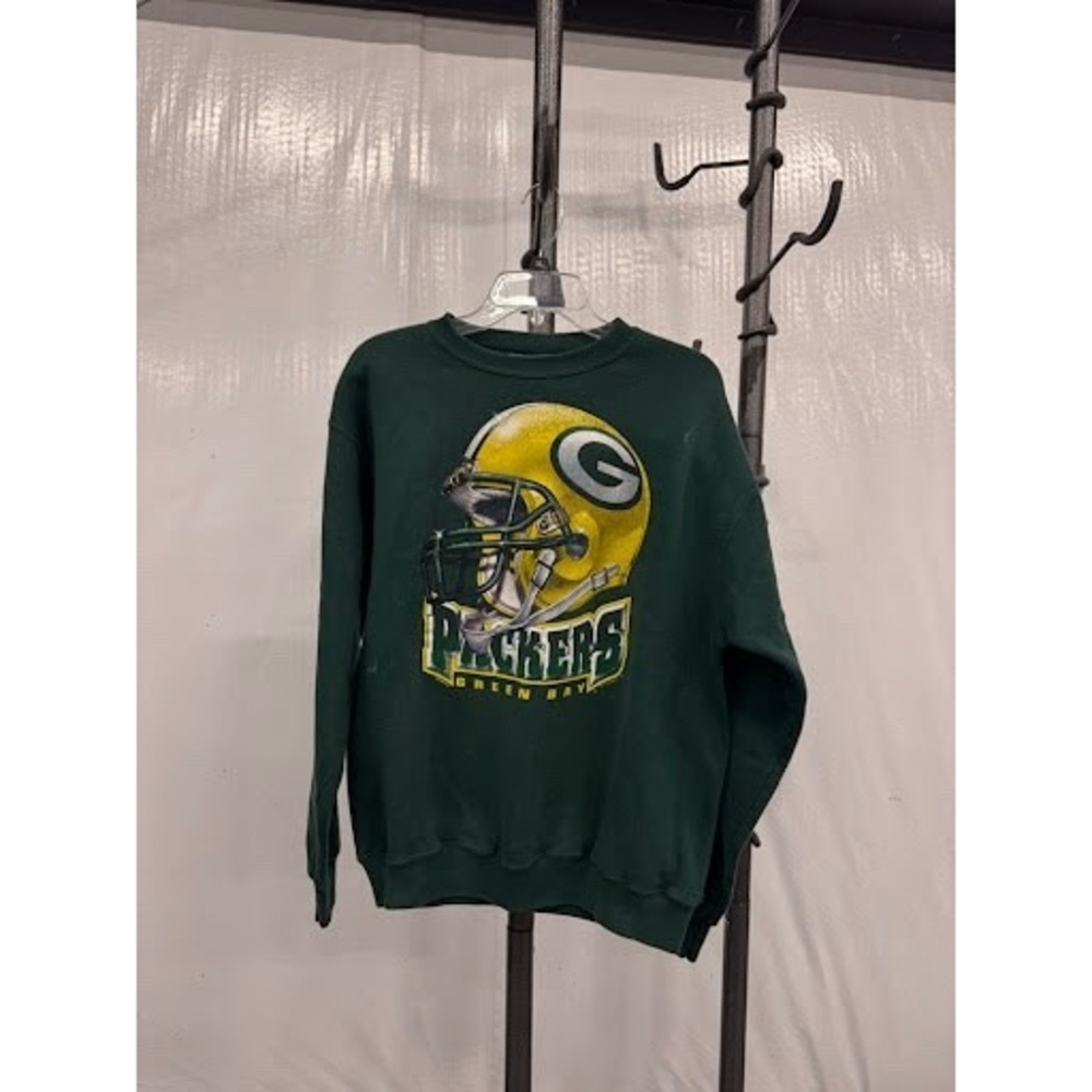 Vintage 90s Green Bay Packers Sweatshirt Lee Sport Helmet Graphic XL USA Green